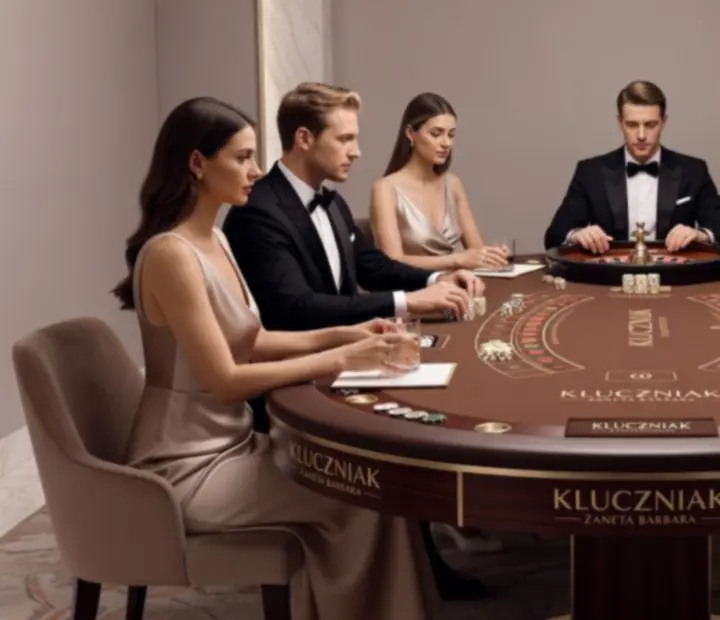 Close‑up of a mobile luxury casino tabletop prepared for guests, combining professional gaming layouts with elegant styling.